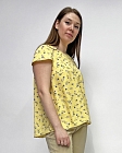 Блуза женская, Цвет: желтый, принт цветы - фото 2