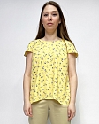 Блуза женская, Цвет: желтый, принт цветы - фото 1