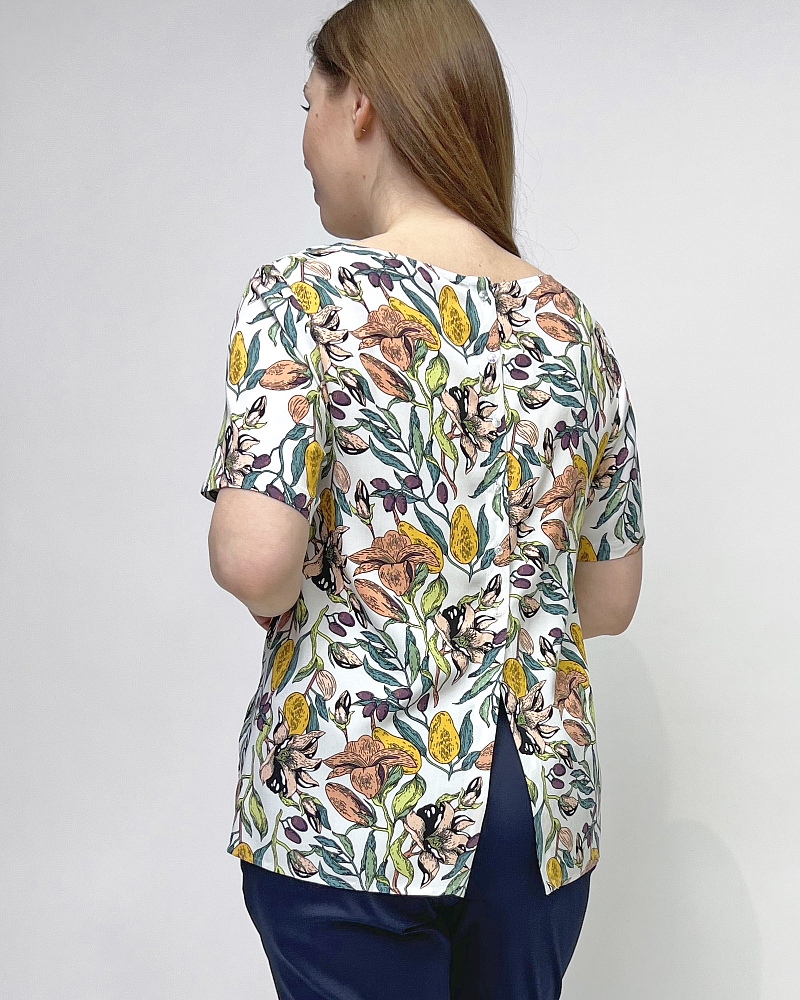 Блуза женская, Цвет: принт цветы - фото