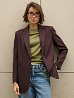 Пиджак женский, Цвет: шоколад меланж - фото 2