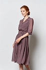 Платье женское  на подкладе (штапель), Цвет: светло-коричневый , принт - фото 2