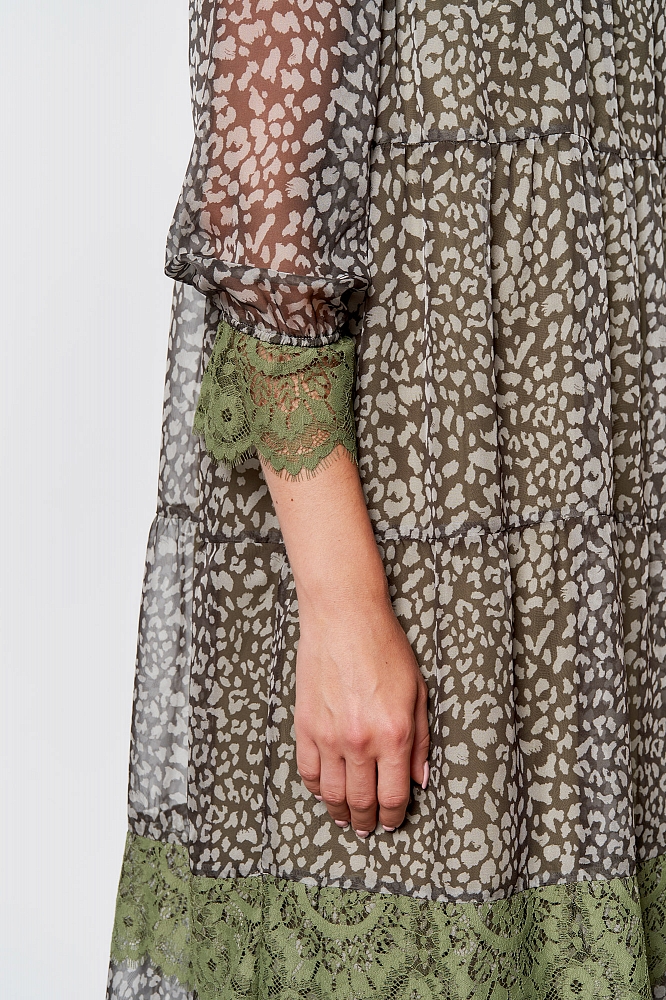 Платье на подкладе женское, Цвет: серо-зеленый - фото